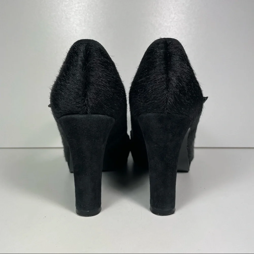 Lauren Ralph Lauren black cowhide black suede Mary Janes pumps Size 6 - Picture 6 of 10